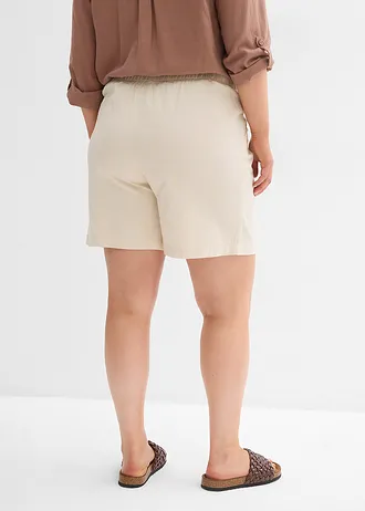 Bermudy z czystej bawełny, kolor: szarobeżowy