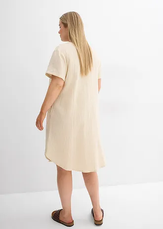 Blousejurk van zachte mousseline, Kleur: lichtsand