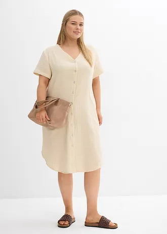 Blousejurk van zachte mousseline, Kleur: lichtsand