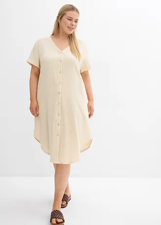 Blousejurk van zachte mousseline, Kleur: lichtsand