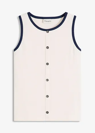 Žerzejové tílko s kontrastním lemem