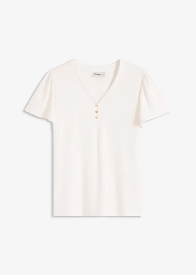 Shirt van viscose met knopen