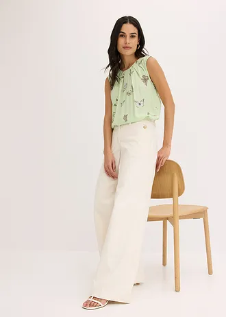 Blouse sans manches en viscose fluide • sauge clair imprimé • Boutique bonprix