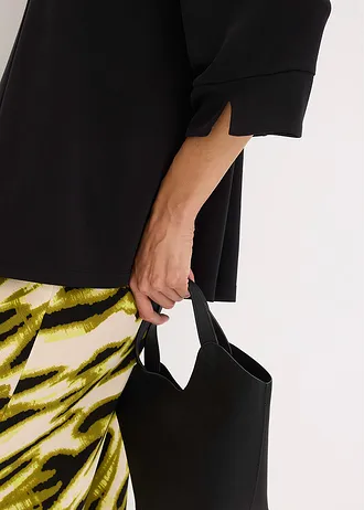 Shirttuniek van soepele viscose piqué • zwart • bonprix online shop