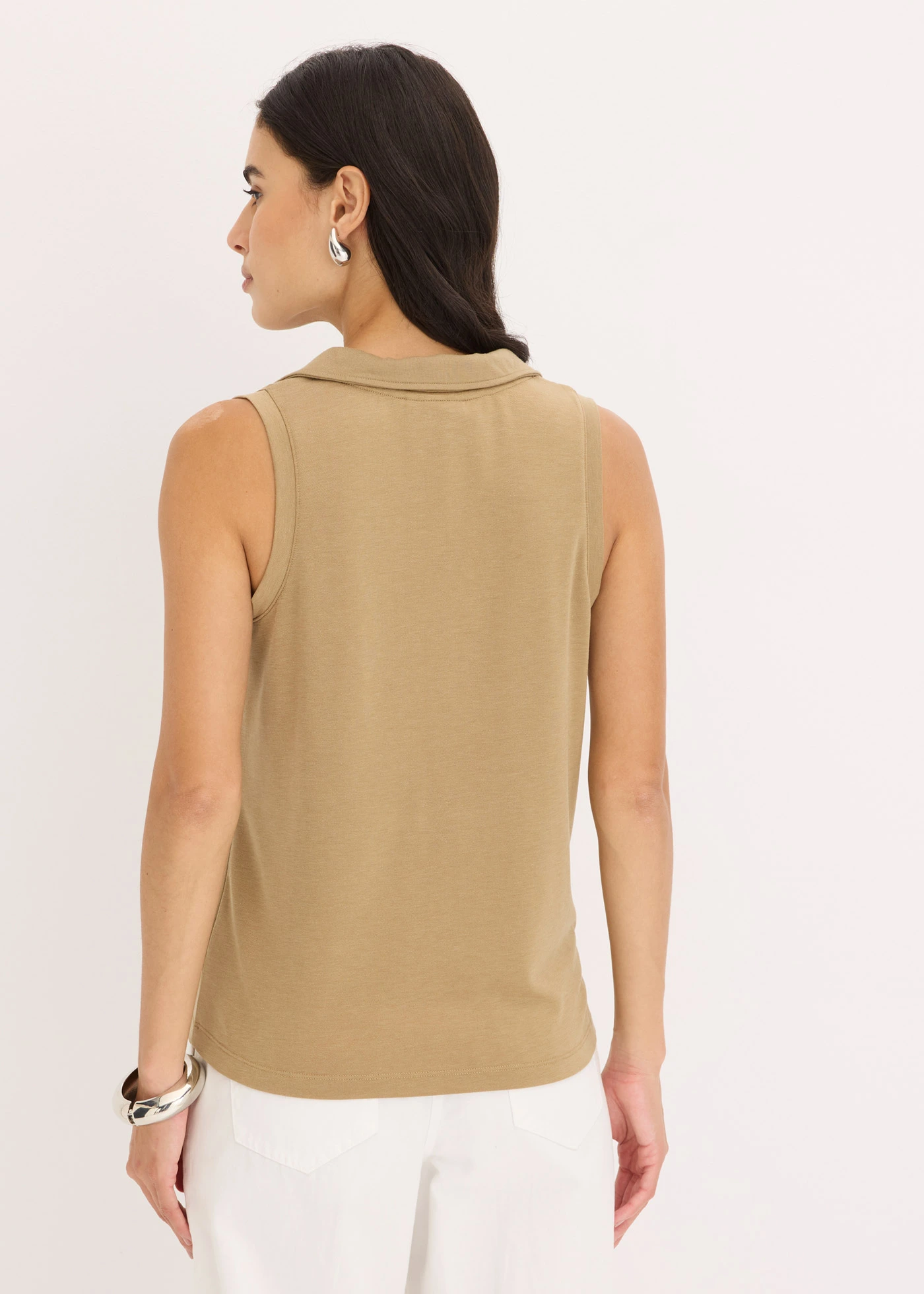 Viscose piqué polotop • kakibruin • bonprix online shop