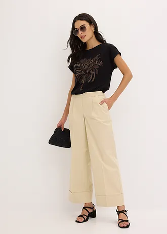 Katoenen shirt met studsapplicatie • zwart met print • bonprix online shop