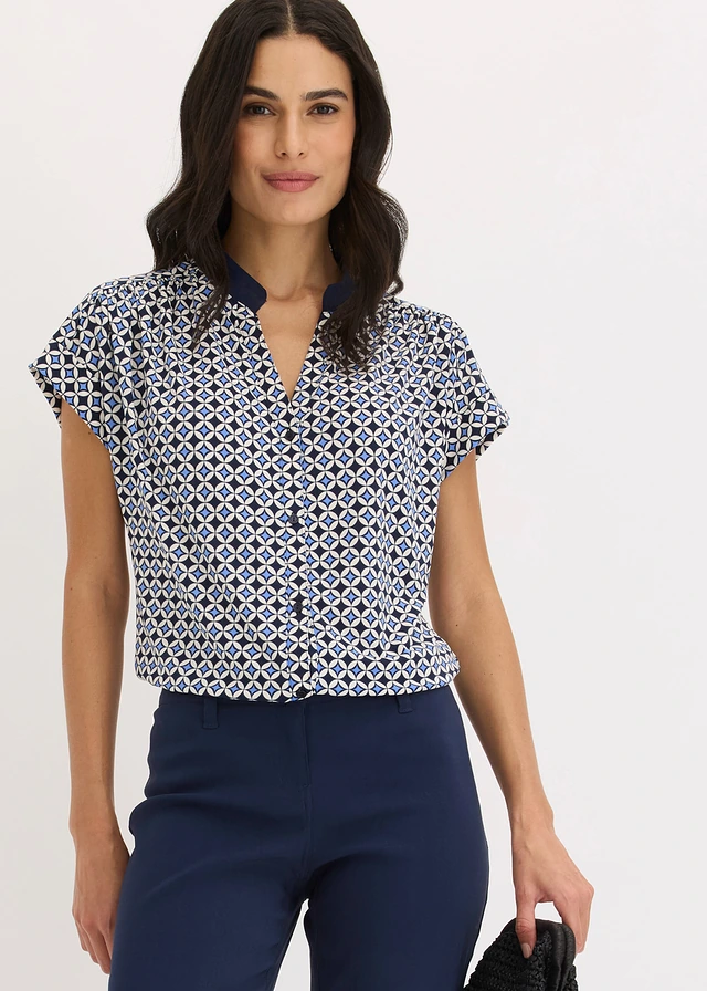 Blouse imprimée • bleu foncé/beige naturel/bleu moyen graphique • product-page.page-title-suffix