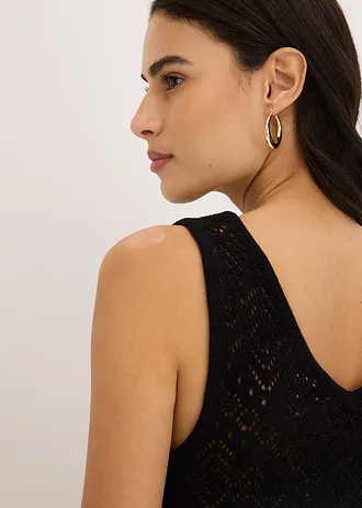 Ajour top • zwart • bonprix online shop