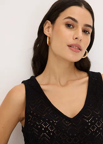 Ajour top • zwart • bonprix online shop