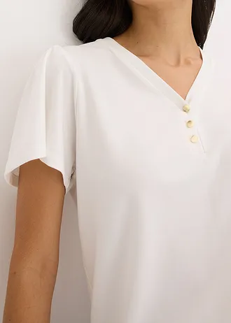 Bluză din viscoză cu nasturi • ecru • magazin bonprix