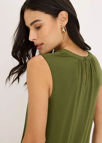 Halenkový top ze žerzeje • tmavě khaki • bonprix obchod