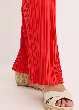 Žerzejové kalhoty s plisováním • jahodová • bonprix obchod