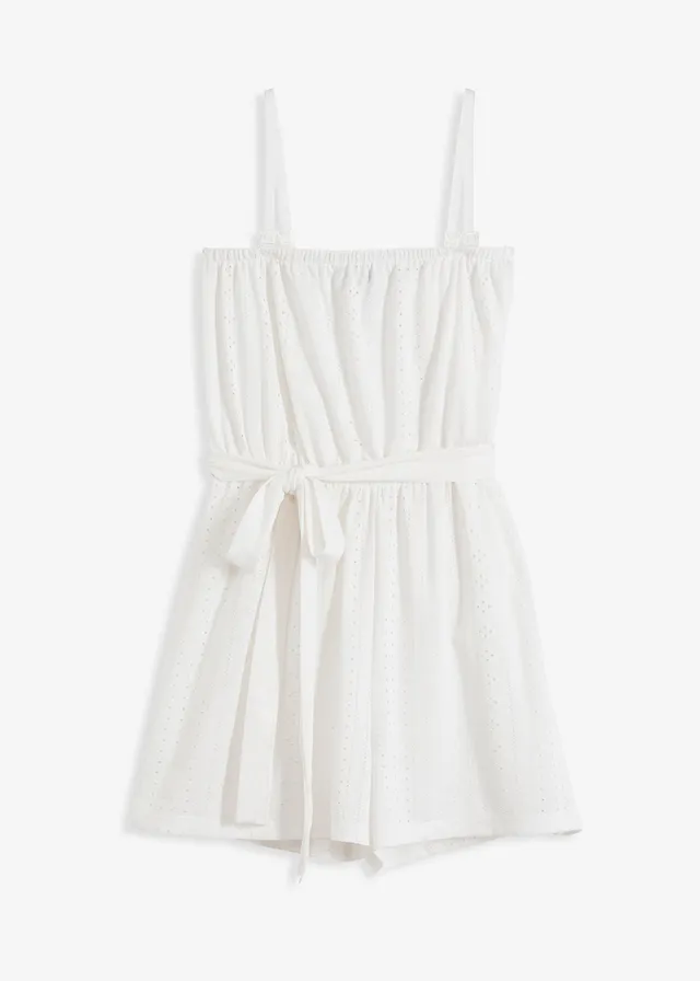 Jumpsuit van crochet, Kleur: wit
