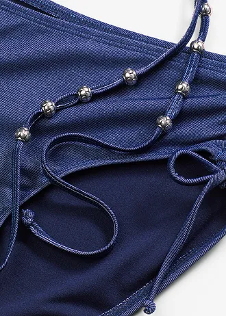 Bikiny s kosticemi (2dílná souprava), s džínovým vzhledem • tmavě modrá • bonprix obchod