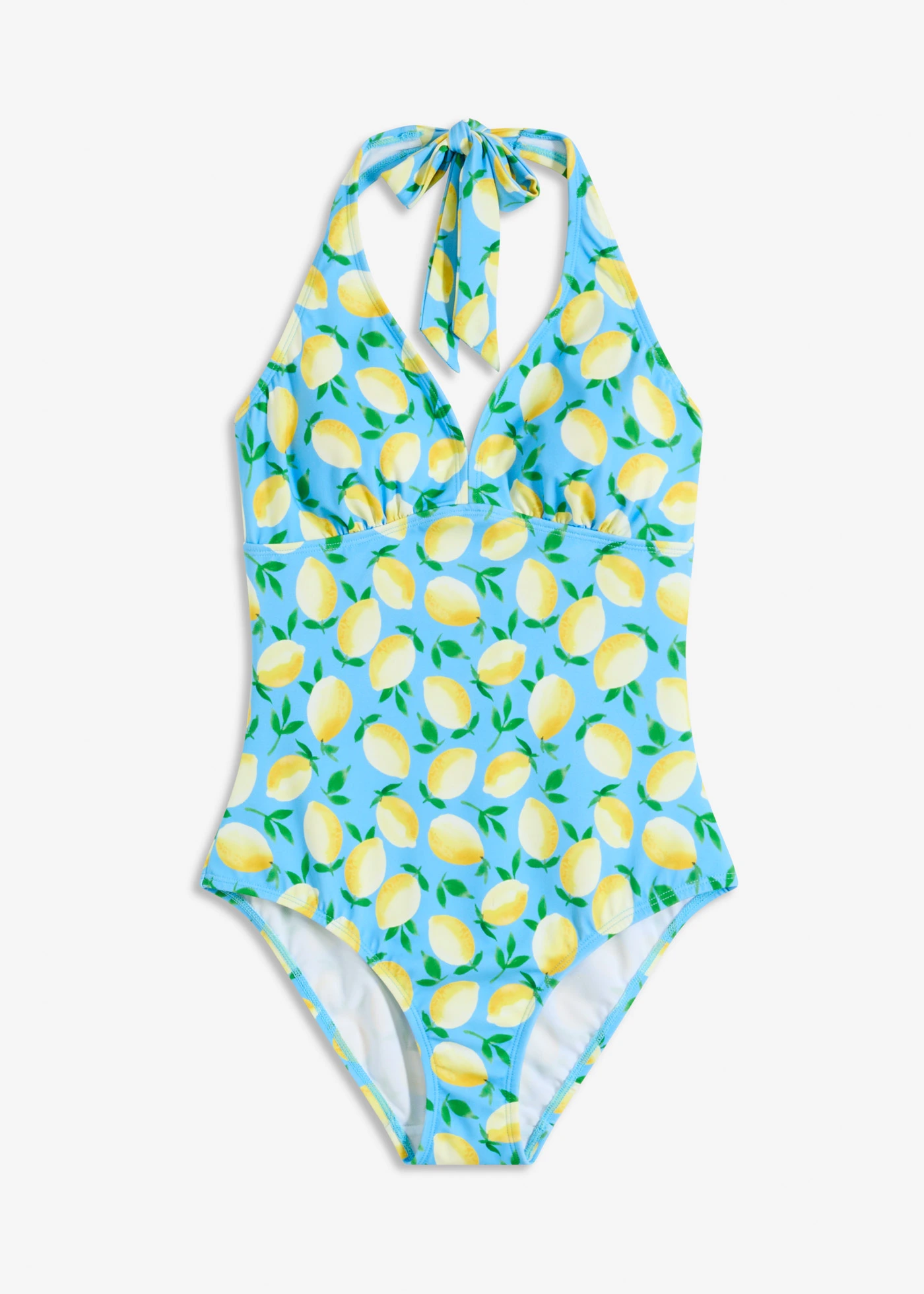 Maillot 1 pièce dos nu sculptant, maintien modéré • bleu clair imprimé • Boutique bonprix