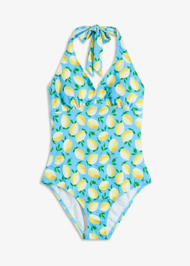 Maillot 1 pièce sculptant à dos nu, maintien modéré • bleu layette • Boutique bonprix