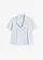 Korte popeline blouse van katoen met korte mouwen, Kleur: poederblauw