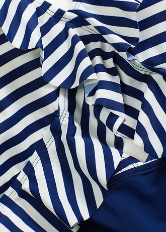 Plavky s volánom • polnočná modrá/biela pásikovaná • obchod bonprix