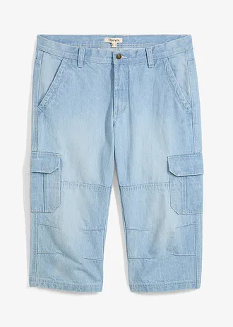 Jean cargo 3/4 regular droit • bleu glacier denim • Boutique bonprix