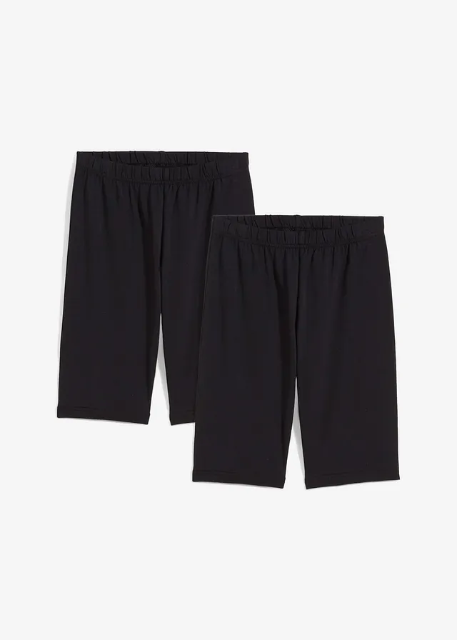 Elastické šortky z bio bavlneného mixu (2 ks) • čierna + čierna • obchod bonprix