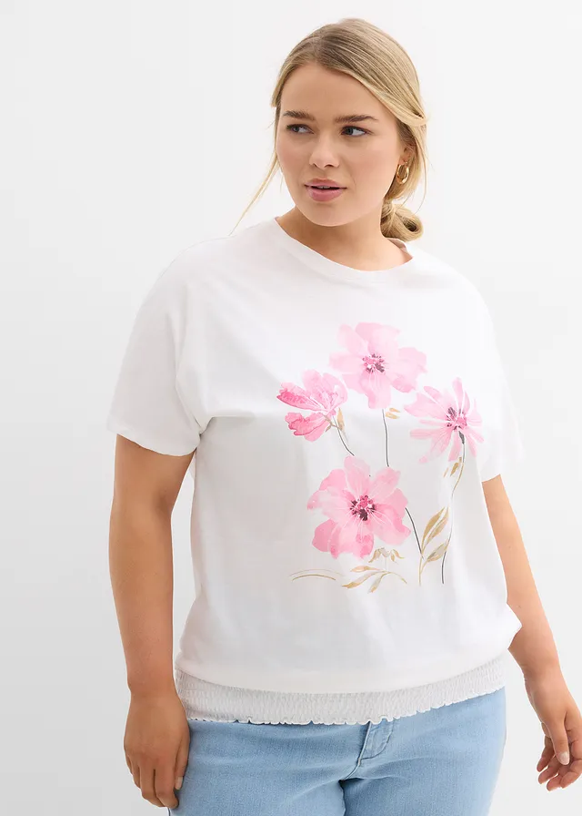 T-shirt en coton, Couleur: blanc