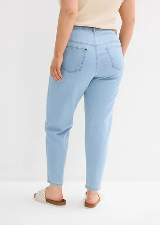 Mom jeans met high waist en stretch, Kleur: ijsblauw denim used