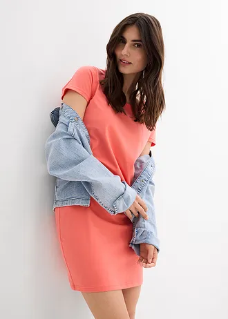 Žerzejové šaty s organickou bavlnou se strečem • světle lososová • bonprix obchod