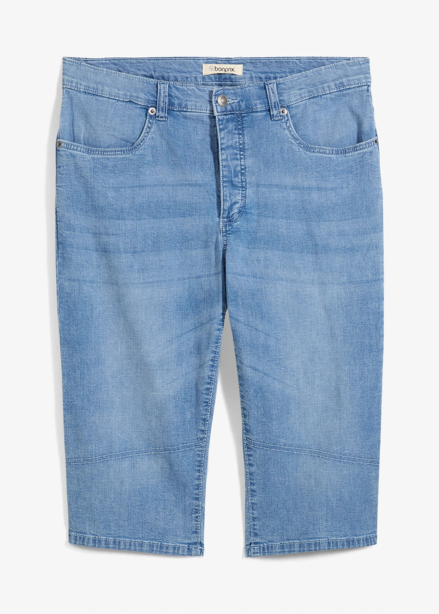 Bermuda long et léger en jean extensible, Regular • bleu glacier denim • Boutique bonprix