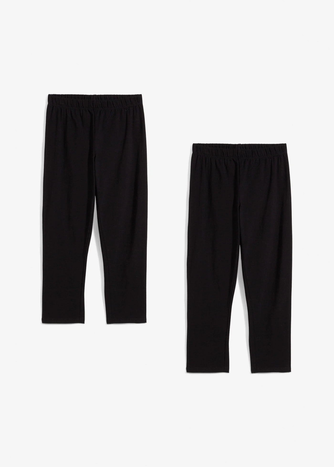 Legginsy rybaczki z materiału z bawełną organiczną (2 szt.) • czarny • sklep bonprix