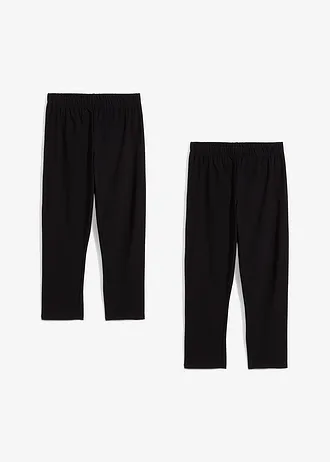 Legginsy rybaczki z materiału z bawełną organiczną (2 szt.) • czarny • sklep bonprix