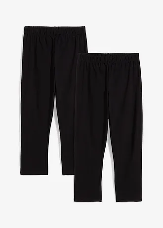 Capri legging van een katoenmix (set van 2) • zwart • bonprix online shop