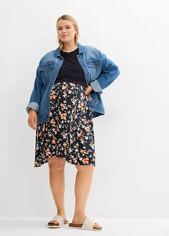 Těhotenské a kojící šaty 2 v 1, s kapsami, barva: černo-terakotová s květy