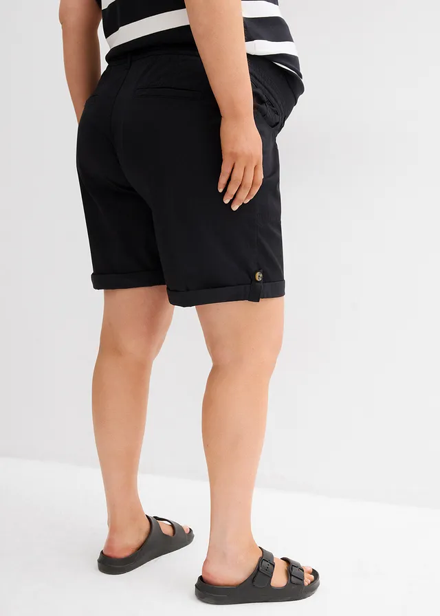 Oprolbare 2-in-1 zwangerschapsbermuda en -short, Kleur: zwart