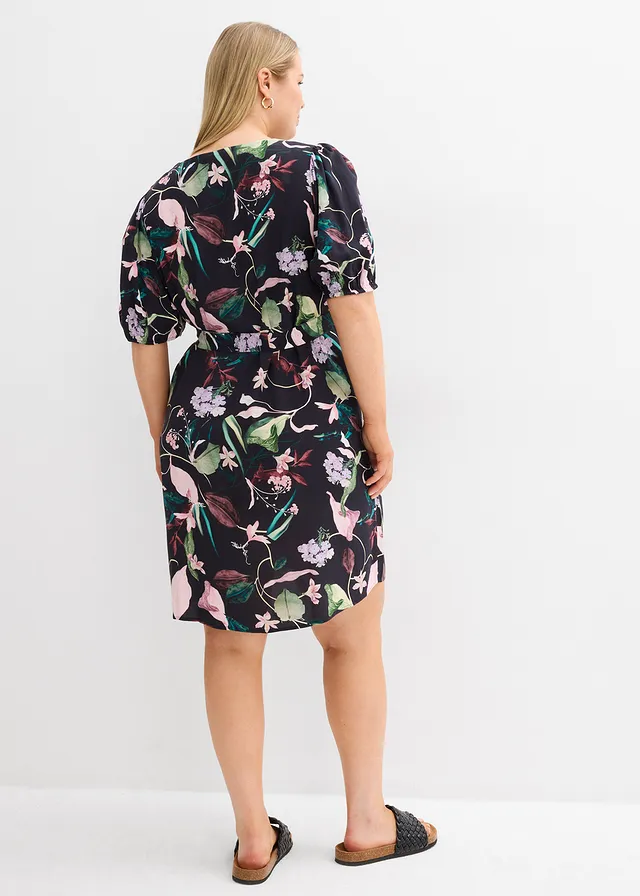 Robe de grossesse et d’allaitement en viscose fluide, Couleur: noir