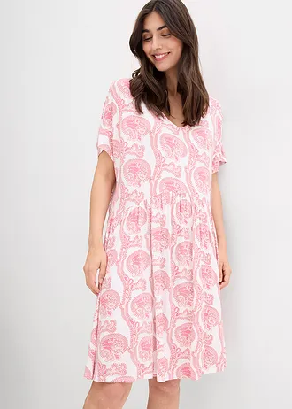 Shirtjurk in een soepele viscose-eleastanmix • wit/flamingopink • bonprix online shop