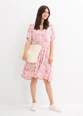 Shirtjurk in een soepele viscose-eleastanmix • wit/flamingopink • bonprix online shop