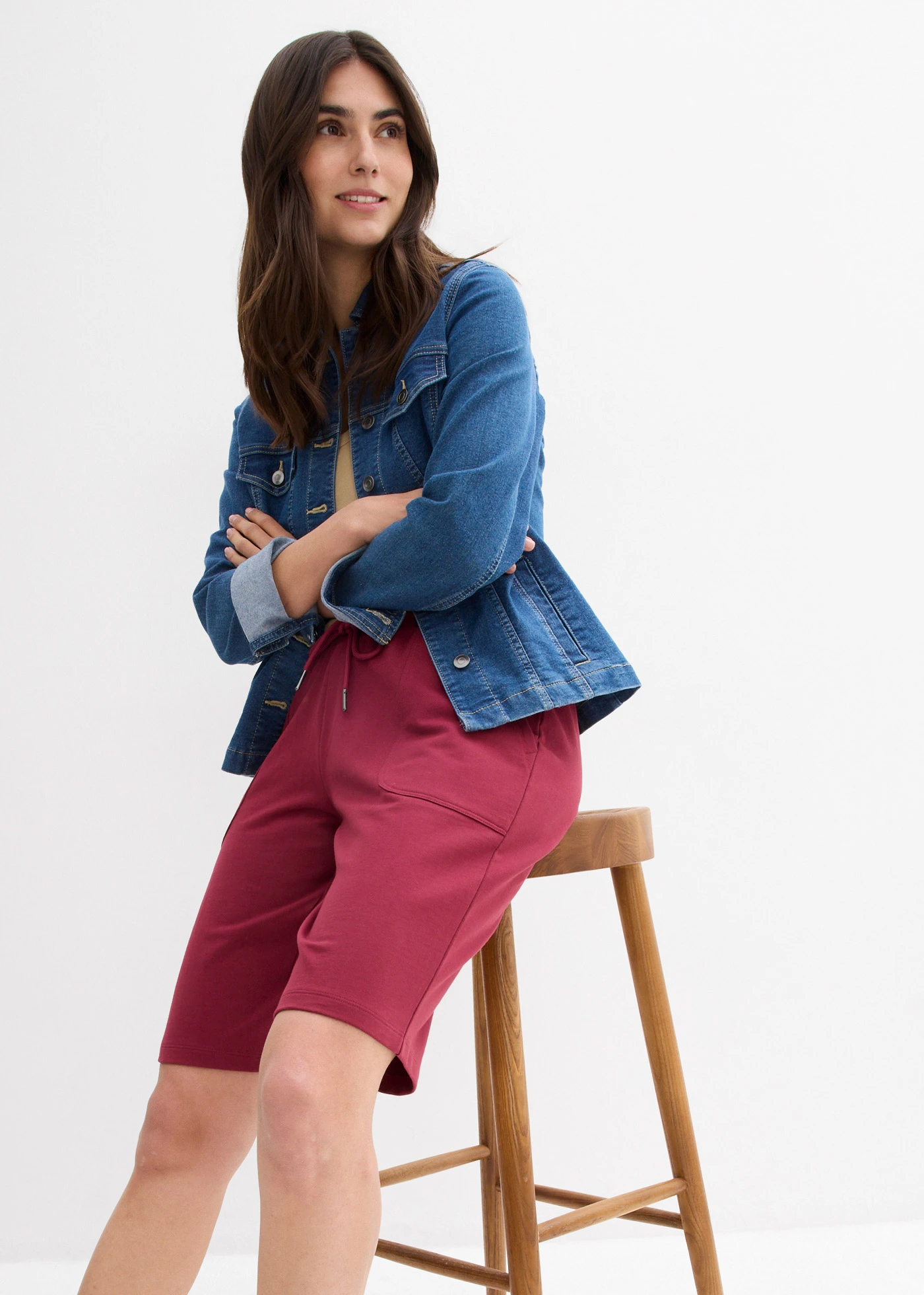 Bermuda en molleton 100% coton • rhododendron • Boutique bonprix