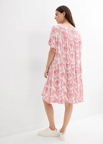 Shirtjurk in een soepele viscose-eleastanmix • wit/flamingopink • bonprix online shop