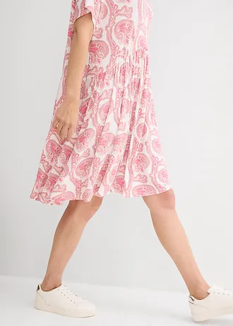 Shirtjurk in een soepele viscose-eleastanmix • wit/flamingopink • bonprix online shop