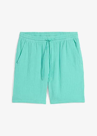 Mousseline short van katoen, regular fit • pacifisch groen • bonprix online shop