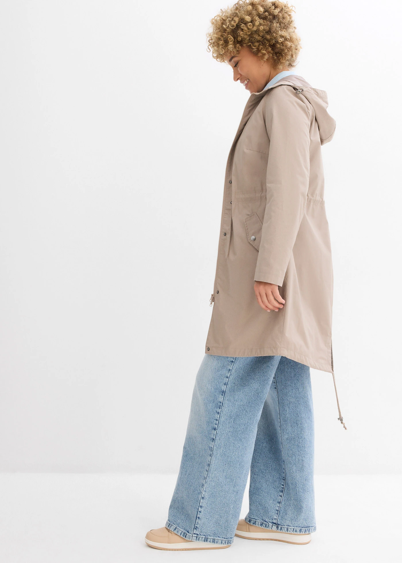 Parka z kapturem • szarobrązowy • sklep bonprix