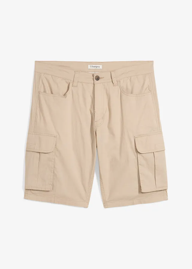 Strečové cargo bermudy, Regular Fit • písková • bonprix obchod