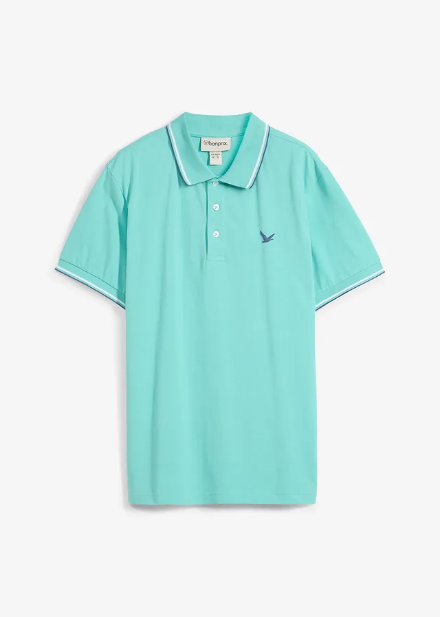 Piqué poloshirt van puur katoen • pacifisch groen • bonprix online shop