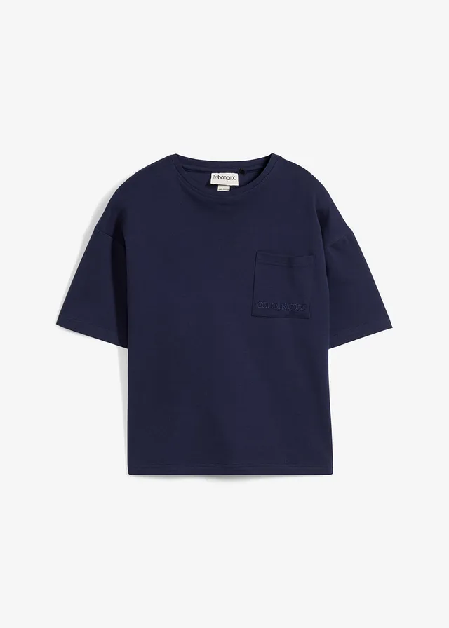 Oversize tričko s těžkou organickou bavlnou • tmavě modrá • bonprix obchod