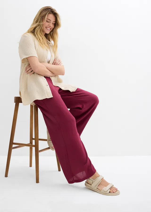 Pantalon palazzo en viscose douce • rhododendron • product-page.page-title-suffix