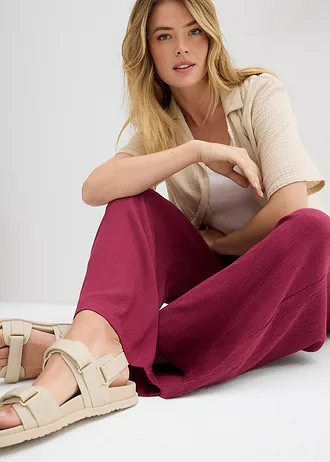 Palazzo broek van zacht viscose • rododendronrood • bonprix online shop