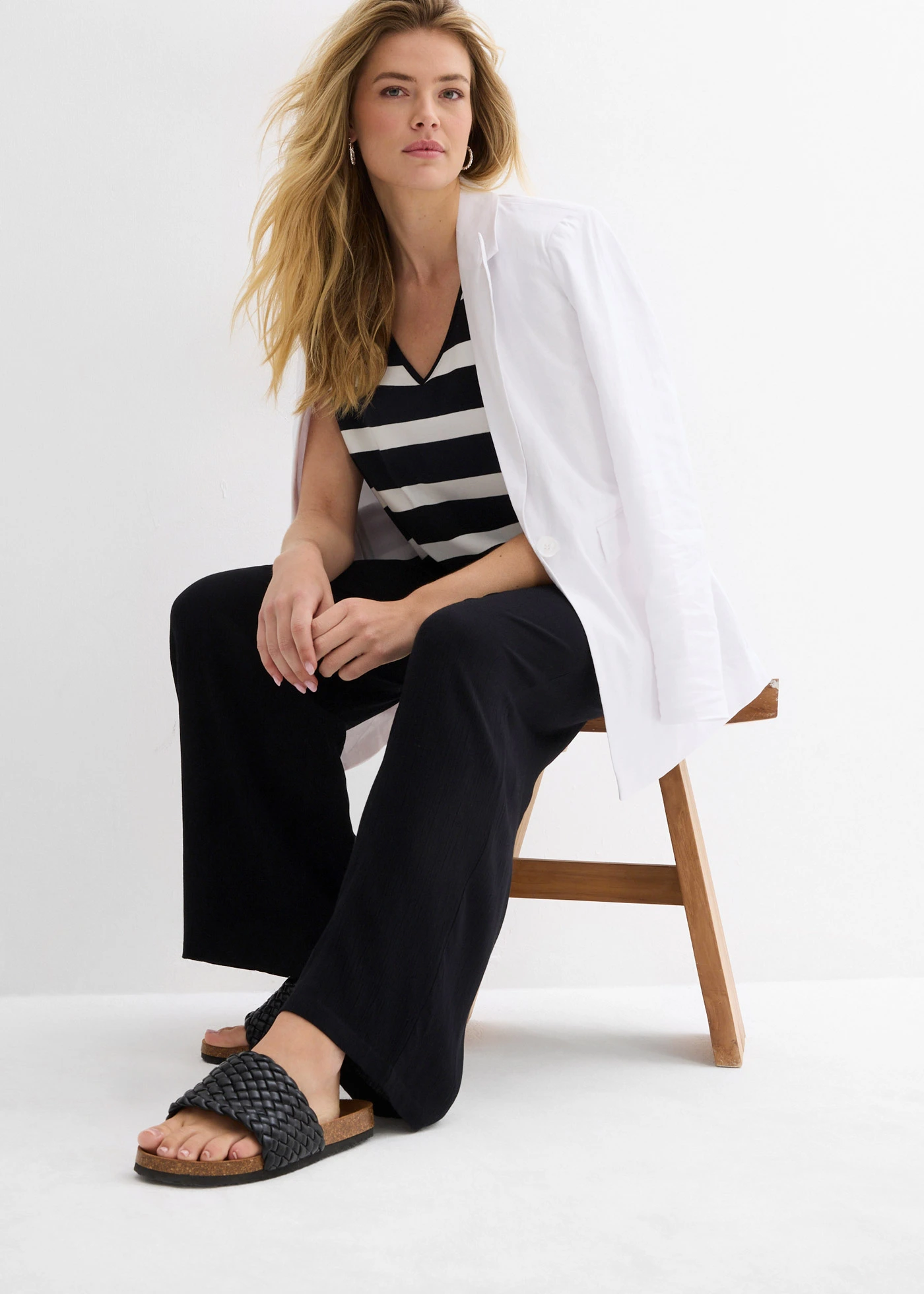 Palazzo broek van viscose • zwart • bonprix online shop