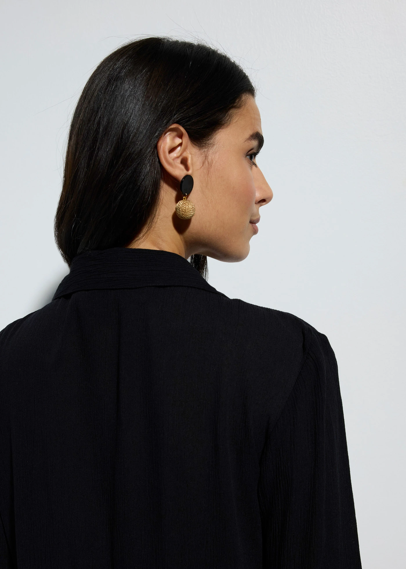 Dlouhá plážová halenka ze splývavé viskózy • černá • bonprix obchod