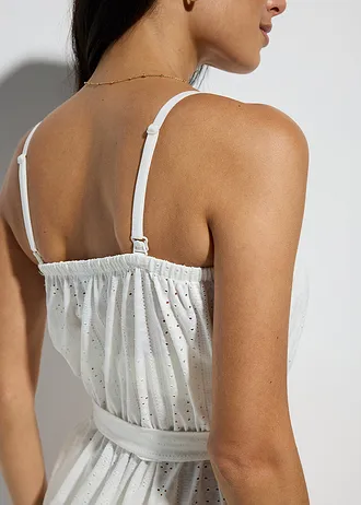 Plážový overal z háčkovaného materiálu • bílá • bonprix obchod