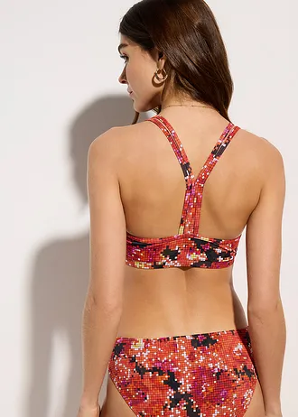 Bikinový podprsenkový top • broskvová s potiskem • bonprix obchod